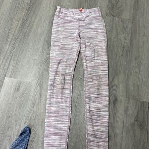 Striped pink Athelta girl leggings